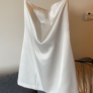Alice + Olivia white strapless silk dress